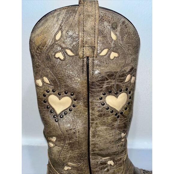 Eight Second Angel Belle Heart Boots Brown Size 7.5 Leather Women's - Picture 11 of 12